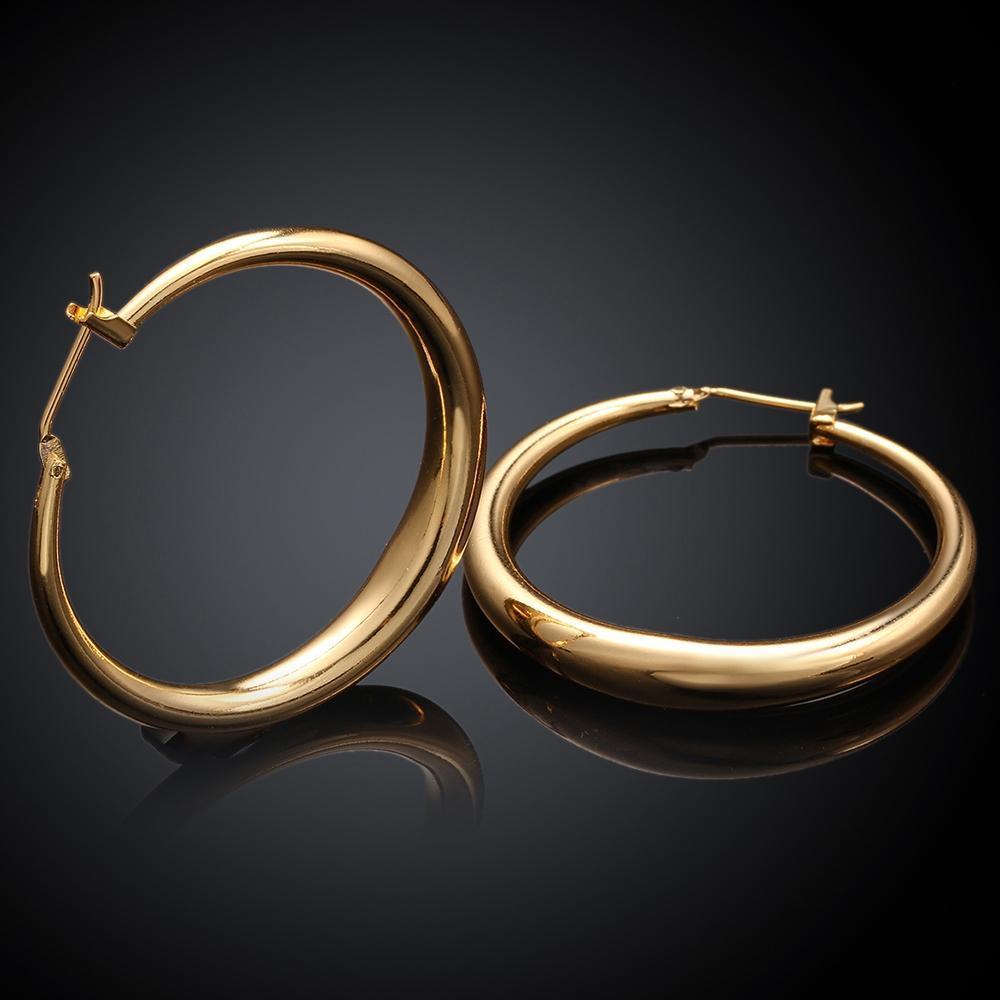 1.35" French Lock Hoop Earring in 18K Gold Plated