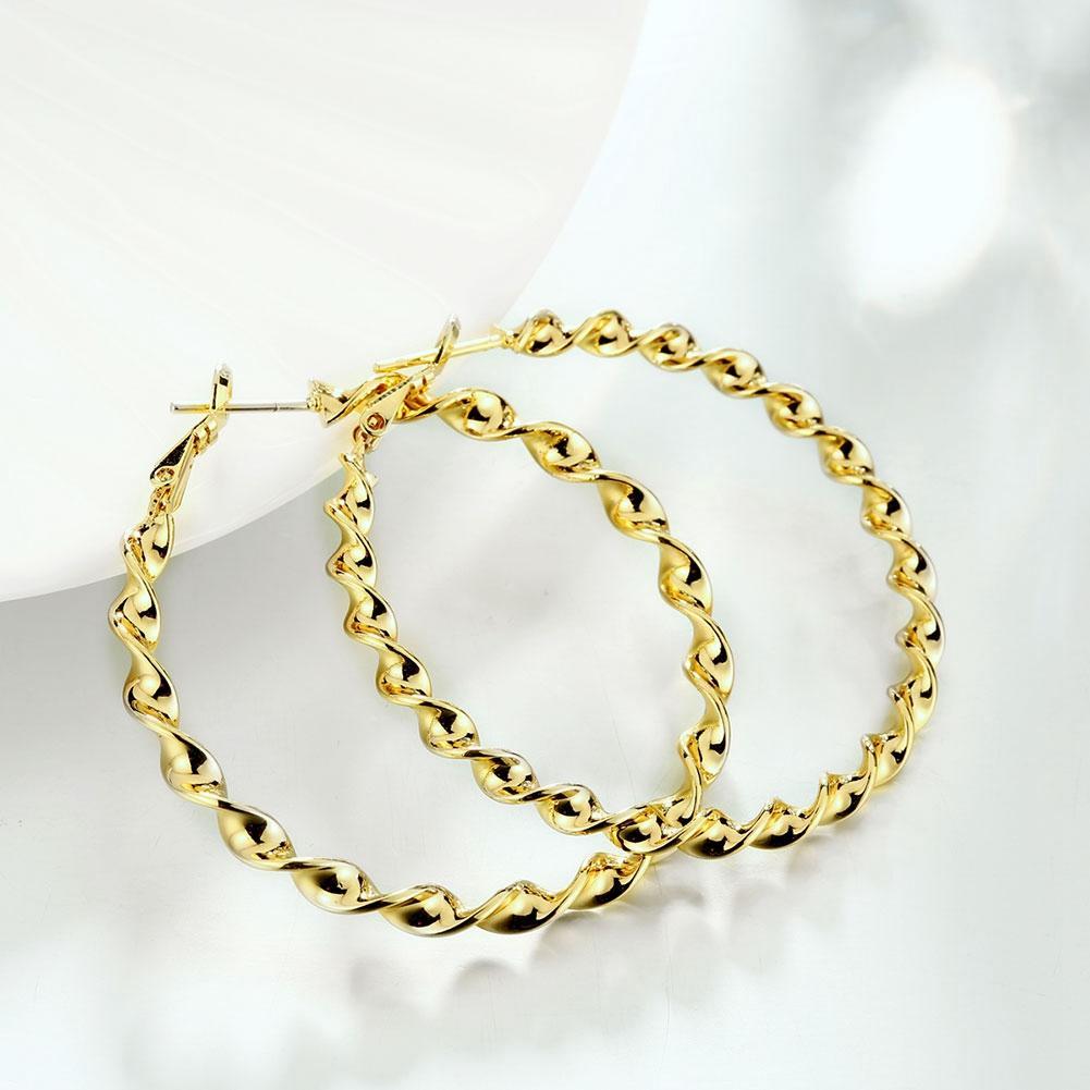 50mm Twist Hoop Earring in 18K Gold Plated