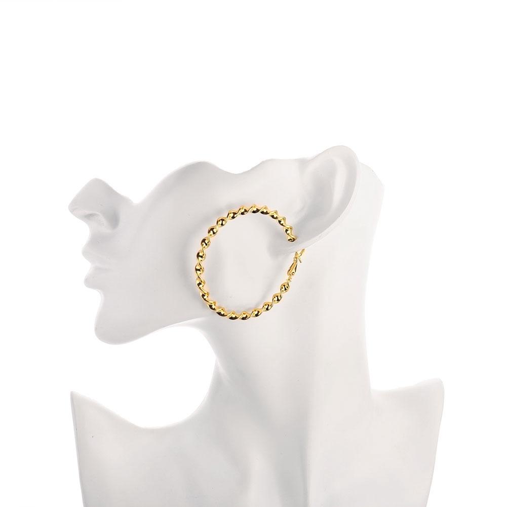 50mm Twist Hoop Earring in 18K Gold Plated