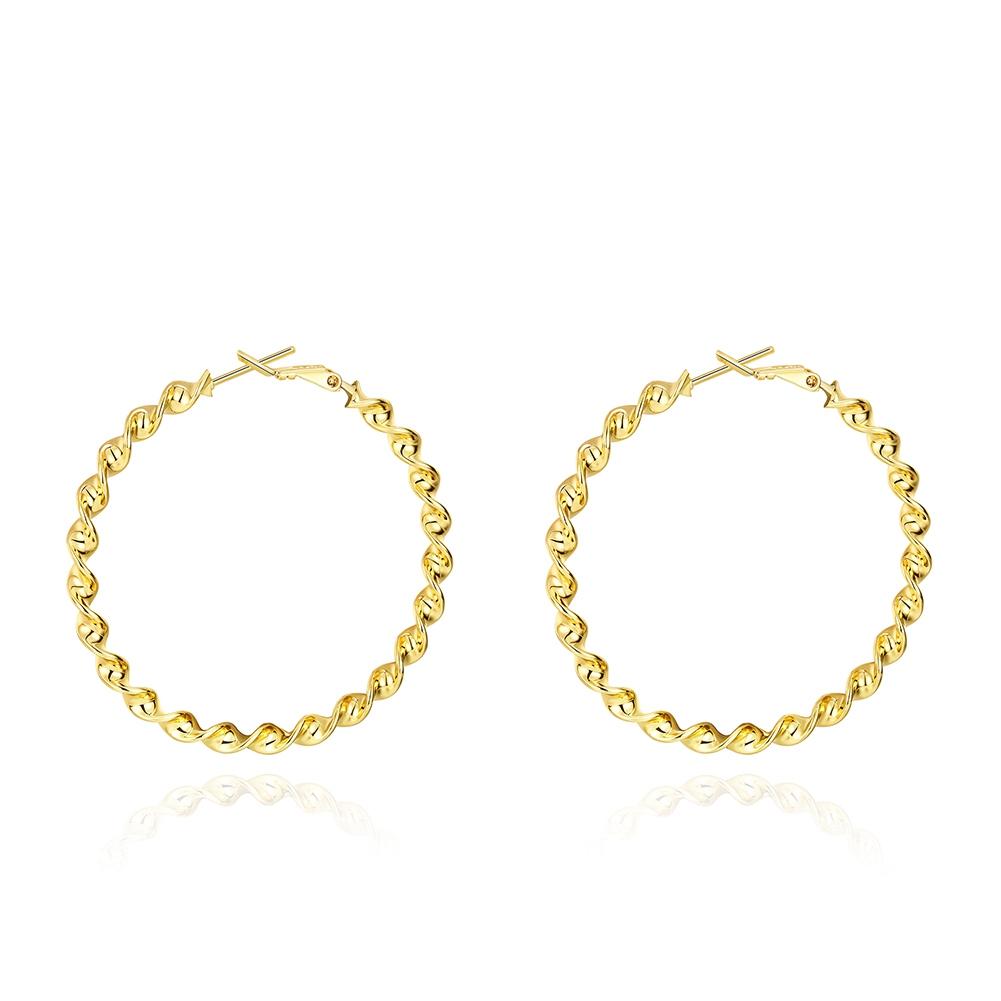 50mm Twist Hoop Earring in 18K Gold Plated