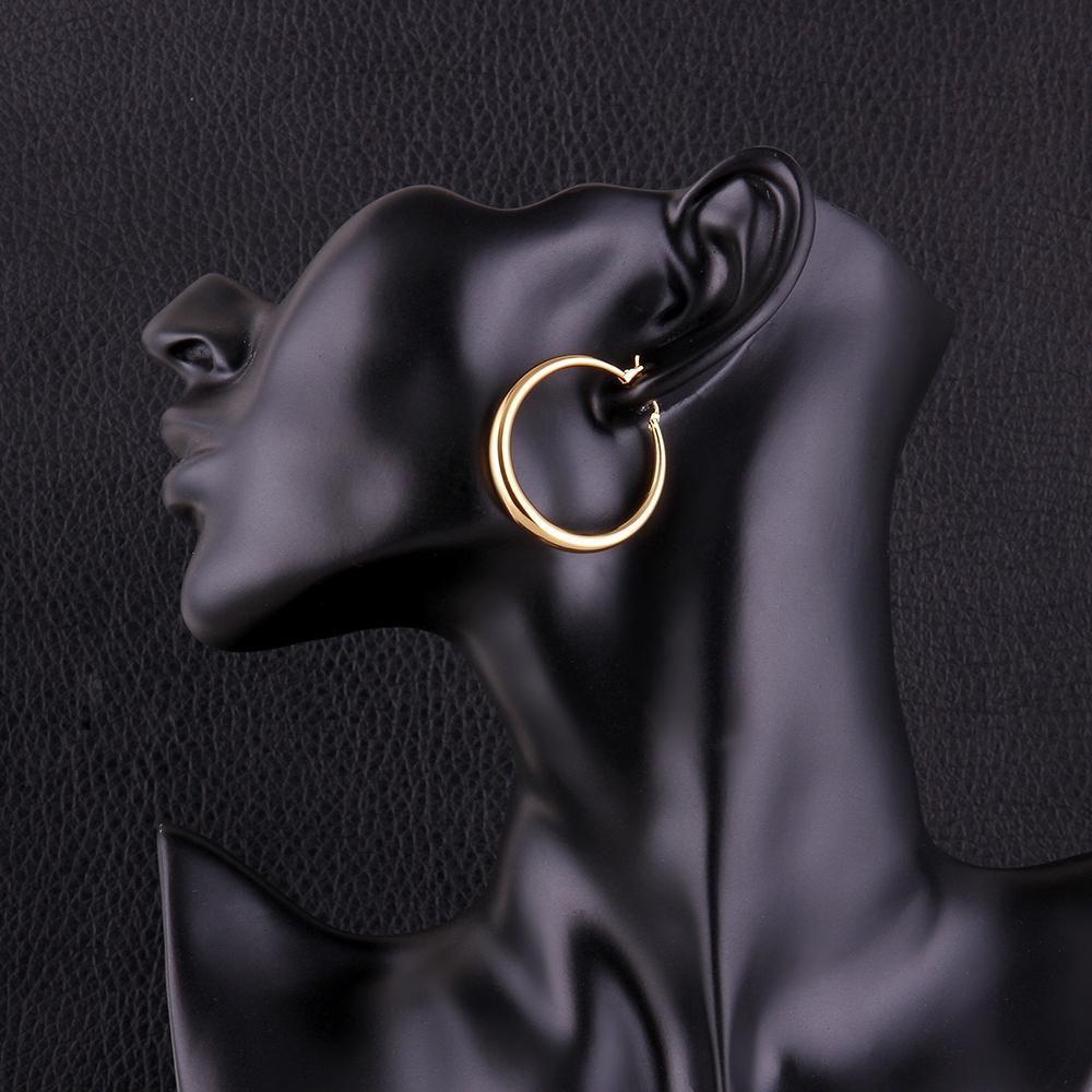 1.35" French Lock Hoop Earring in 18K Gold Plated