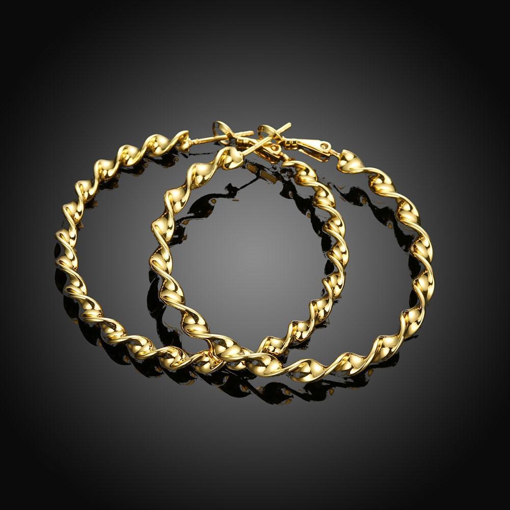 50mm Twist Hoop Earring in 18K Gold Plated