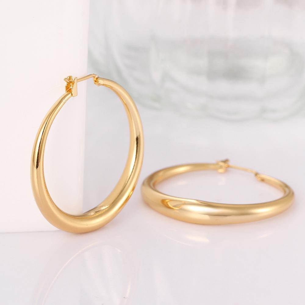 1.35" French Lock Hoop Earring in 18K Gold Plated