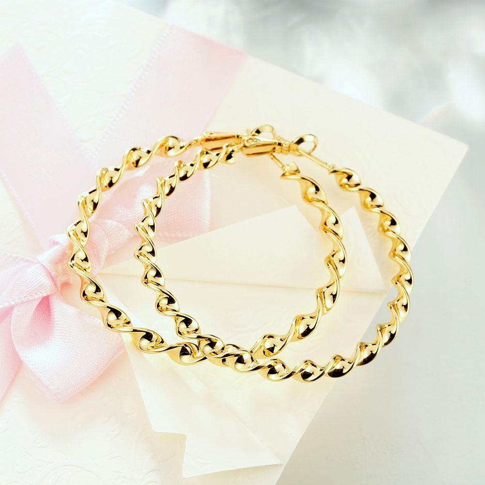 50mm Twist Hoop Earring in 18K Gold Plated